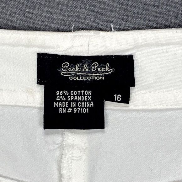 Peck And Peck Weekend Capri Pants Womens Sz 16 Ivory Straight Leg Casual Neutral - Picture 13 of 14